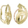 Náušnice Gemmax Jewelry originální zlaté ručně porývané náušnice GLECN-05581