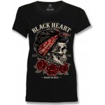 Dámské Triko BLACK HEART PIN UP SKULL Černá – Zbozi.Blesk.cz