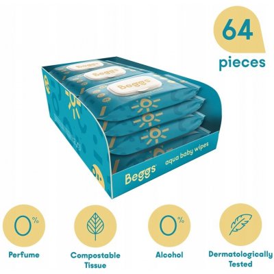 Beggs vlhčené splachovatelné ubrousky 12 x 64 ks – Hledejceny.cz