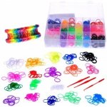 Udělej si svůj náramek - gumičky 1440ks s doplňky v plastové krabičce v sáčku – Zboží Dáma