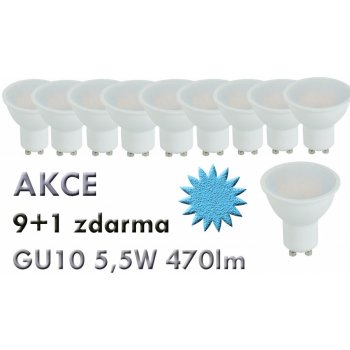 Berge LED žárovka GU10 5,5W 470Lm Studená bílá 9+1