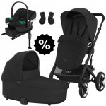 CYBEX Set Talos S Lux + korba + adaptéry + autosedačka + základna 2024 Moon Black Black Frame