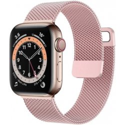 TopQ Kovový řemínek LUXURY Magnet pro Apple Watch 42-44-45-49 mm růžový 95820