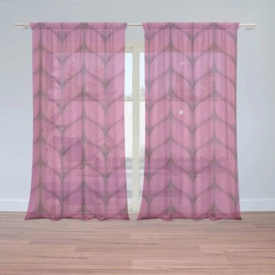 Záclony Pletení ve fuchsiové barvě: 2 ks - 150x250 cm - Sablio – Hledejceny.cz