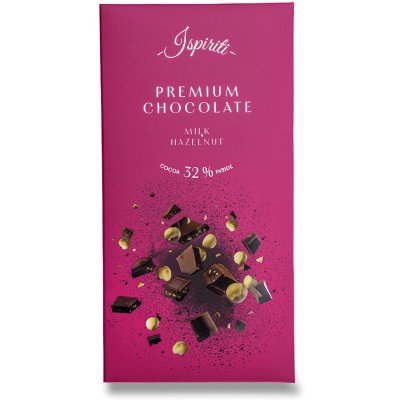 Spiriti Mléčná čokoláda 32% s kousky lískových oříšků 80 g – Sleviste.cz