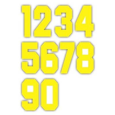 Nažehlovací čísla na dresy sada - žlutá, výška 15 cm – Zboží Dáma Nažehlovací čísla na dresy sada - žlutá, výška 15 cm – Zboží Dáma