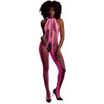 Ouch! Glow in the Dark Bodystocking with Halterneck Neon Pink – Zboží Dáma