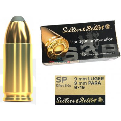 SB 9mm Luger SP 124grs 8 g 50 ks – Zbozi.Blesk.cz