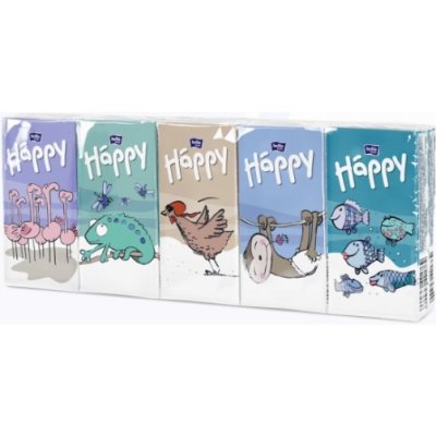 Happy kapesníky 3-vrstvé 9 x 10 ks – Zboží Dáma