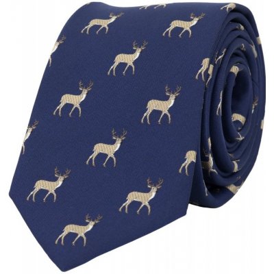 Kravata s jeleny tmavomodrá – Zboží Dáma
