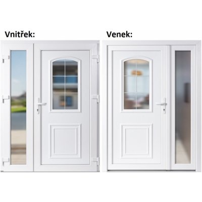 Soft Dvoukřídlé vchodové 3D 302+Sklo Nisip Bílá/bílá pravé 150 x 200 cm – Hledejceny.cz