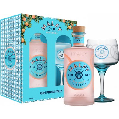 Malfy Gin Rosa 41% 0,7 l (darčekové balenie 1 sklenice) – Sleviste.cz