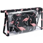 Kufryplus sada kosmetických tašek TB14441 černá s plameňáky 3 ks – Zboží Dáma