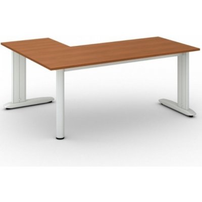 PRIMO Rohový kancelářský psací stůl FLEXIBLE 1800 x 1400 mm, třešeň