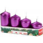 Krab Svíčky vánoční adventní stupňovité, 4ks, pr.5cm, lakovaná fialová – Hledejceny.cz