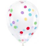 PartyDeco Balonky latex průhledné s barevnými konfetami 30 cm – Zboží Mobilmania