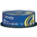 Verbatim DVD+RW 4,7GB 4x, SERL, cakebox, 25ks (43489) – Hledejceny.cz