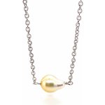 Zlatnictvivymolovi.cz Mořská KESHI perla AKOYA bílo-zlaté barvy na řetízku z bílého zlata – Sleviste.cz