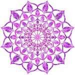 Amadea dřevěná dekorace mandala fialová 20 cm – Zboží Dáma