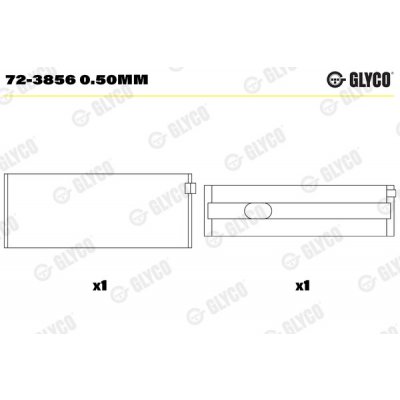 GLYCO Hlavní ložiska klikového hřídele 72-38560.50MM | Zboží Auto