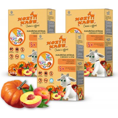 Goldim kozí kukuřično rýžová s broskví a dýní multipack 3 x 285 g – Zboží Dáma