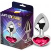 Anální kolík AfterDark Heart Shaped Butt Plug Silver/Rose-Coral Size M