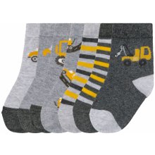 Lupilu Chlapecké ponožky s BIO bavlnou, 7 párů pruhy šedá / žlutá / tmavě šedá