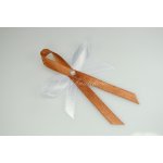 Svatební vývazky s perličkou a atlasovou stužkou (1 ks) – Sleviste.cz