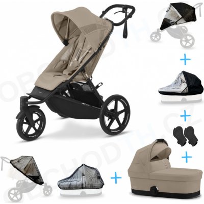 Cybex Set 6v1 Avi Spin Almond Beige 2024 + korba Cot S Almond Beige + adaptéry + pláštěnky Thule + ochranná síť – Hledejceny.cz