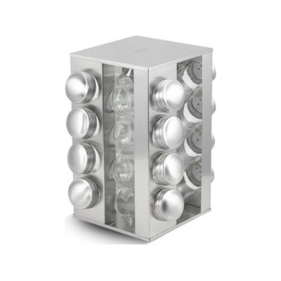 Edenberg Sada kořenek EB-4024 nerez sklo otočný stojan kolečko 17 ks – Sleviste.cz