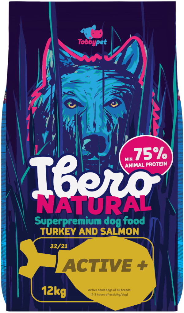 Ibero Natural Adult Dog Active Plus Turkey & Salmon 12 kg