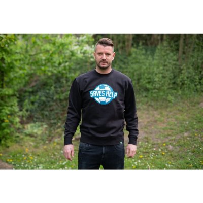mikina BEZ KAPUCE UNISEX SAVES HELP Fotbal Ball Black SHFM003 – Zboží Dáma