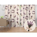 Biante Bavlněný závěs Sandra SA-778 Velké snítky levandulí na krémovém 150x200 cm – Hledejceny.cz