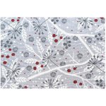 SCANquilt prostírání motiv listy a bobule šedočervená běhoun delší strana 100-170cm – Zboží Mobilmania