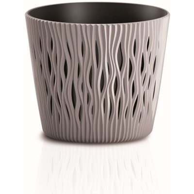 Prosperplast Květináč s vkladem Sandy Round mocca 15,8 cm – Sleviste.cz