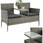 Juskys Polyratanový zahradní nábytek Monaco šedý melírovaný s tmavošedým matracem – Hledejceny.cz