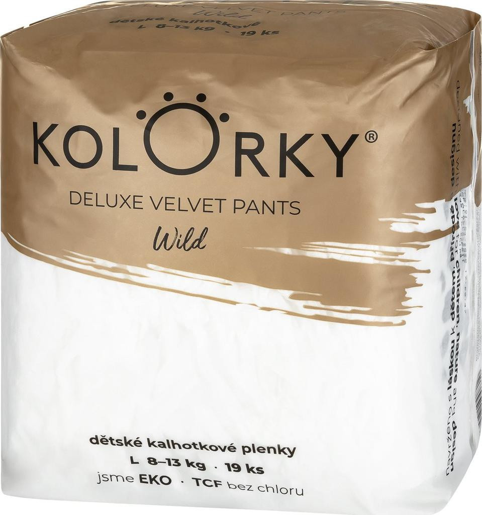 Kolorky Deluxe Velvet wild L 8-13 kg 19 ks