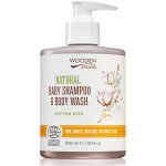 WoodenSpoon Dětský sprchový gel a šampon na vlasy 2v1 Cotton Kiss 300 ml – Zbozi.Blesk.cz