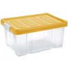 Úložný box Tontarelli PUZZLE CLIP Box s víkem 14 l transparent / oranžová