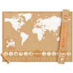 Nástěnná razítkovací mapa světa Stamp Map Luckies – Sleviste.cz