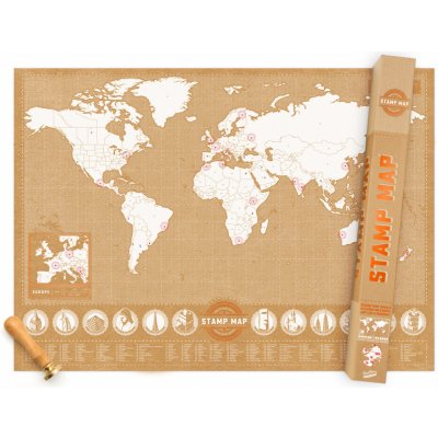 Nástěnná razítkovací mapa světa Stamp Map Luckies – Sleviste.cz
