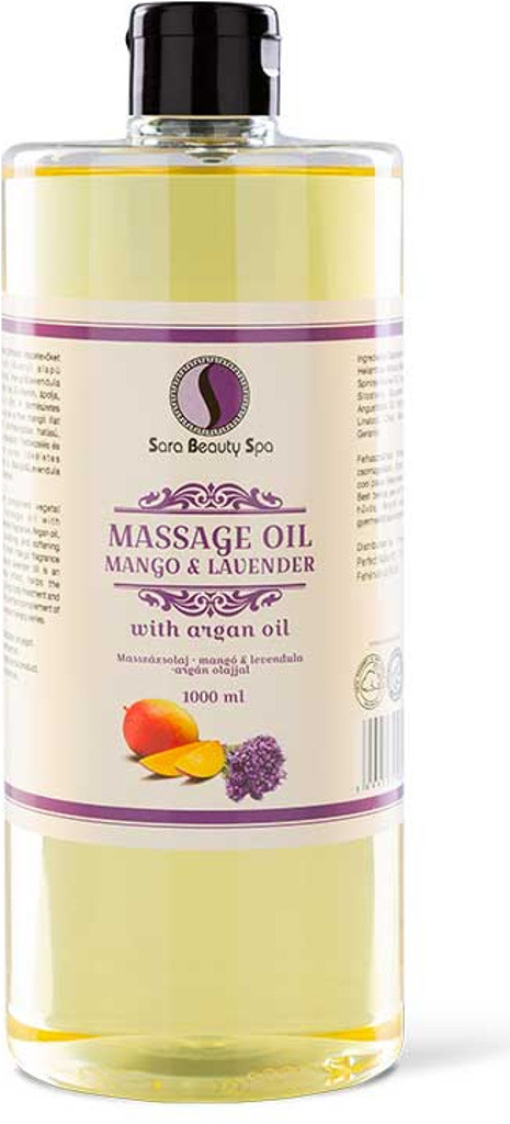 Sara Beauty Spa přírodní rostlinný masážní olej Mango-Levandule 1000 ml