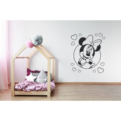 Lepy.cz Samolepka na zeď Minnie - Srdíčka rozměry 40x47cm Černá – Zboží Mobilmania