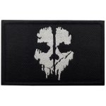 WARAGOD Vyšívaná nášivka Call of Duty ghost mask, černobílá – Zboží Dáma