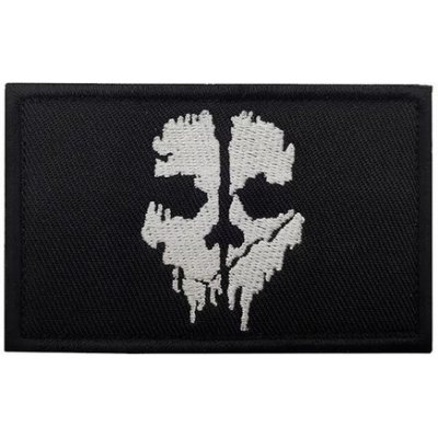 WARAGOD Vyšívaná nášivka Call of Duty ghost mask, černobílá – Zboží Dáma