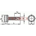 Šroub TEX šestihranný s límcem DIN 7504K 4,8x90 pozink+podložka – Sleviste.cz