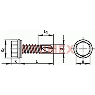 Šroub TEX šestihranný s límcem DIN 7504K 4,8x90 pozink+podložka – Sleviste.cz
