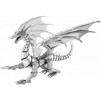 Metal Earth 3D puzzle Stříbrný drak (ICONX) 74 ks