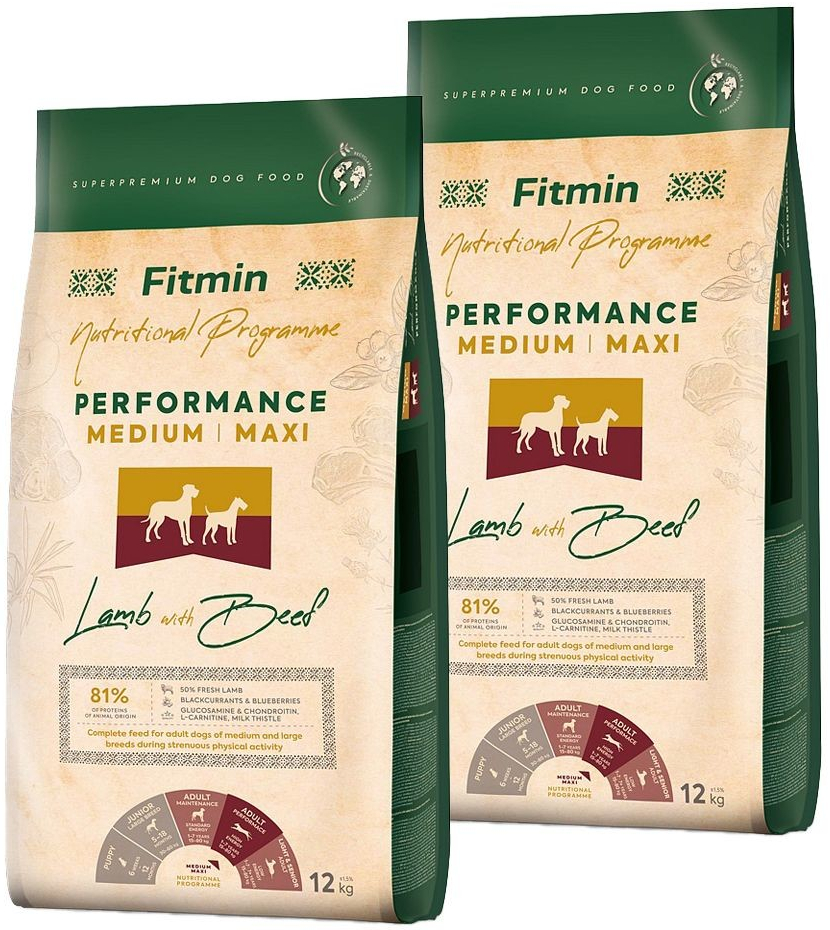 Fitmin Medium Maxi Maintenance Lamb & Beef 2 x 12 kg