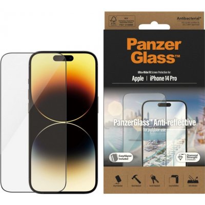 PanzerGlass ochranné sklo pro Apple iPhone 14 Pro Max s Anti-reflexní vrstvou a instalačním rámečkem 2790 – Zboží Mobilmania